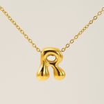 Gold color / 1 Piece Simple Series Daily Letter R Titanium Steel  Gold Color Unisex Pendant Necklaces Picture18